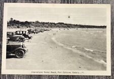 International Nickel Beach, Port Colborne, Ontario, Old Cars Vintage Postcard picture