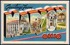 Postcard Greetings From Marion OH L55 picture