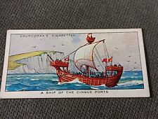 👉1937 Churchman Story Of Navigation #13 Ship Cinque Ports Cigarette Card (16) picture