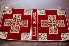 Fully Embroidered Gospel Book Cover With Two Crosses Velvet Cotton 100% picture
