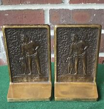 vintage Judd bookends, Indians, Last of the Mohicans, solid bronze, c. 1925 picture