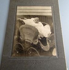 Vintage Photo of Baby in Wicker Stroller picture
