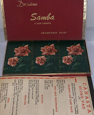 Vintage Duratone Samba Playing Cards Three Decks W/pink Rose￼ Img/&score Pad picture