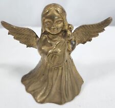Vintage Christmas Brass Angel Bell Nice Patina & Lovely Sound Made in India 3.5
