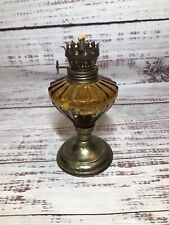 Vintage Small Mini Amber Brown glass oil lamp Decor Cottage farmhouse picture