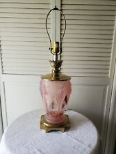 Fenton pink Thistle Table Lamp Frosted & clear Glass picture