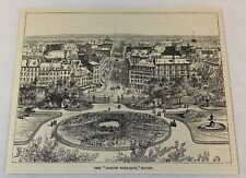 1885 magazine engraving~ THE JARDIN PUBLIQUE, PORT HAVRE, France- public garden picture