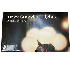 UL Fuzzy Snowball Holiday Christmas Lights 10 Bulb String w/Box New NIB picture