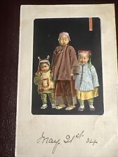 Antique Postcard Chinese Japan Mother Children Traditional Dress 1904 May 04 picture