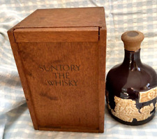 Suntory The Whisky Empty Bottle Arita Ware Pottery Bottle With Wooden Box Japan picture
