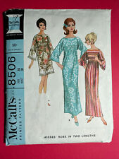 1960’s McCall’s 8506 Misses Robe 2 Lengths 10 Bust 31 Vintage Sewing Pattern picture