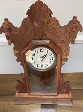 Vintage Seth Thomas Gingerbread Mantle Clock Electrified Painted Glass Working picture