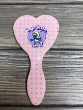 Vintage 1983 Wallace Berrie & Co Smurfette Pink Heart Shaped Mirror Handle 5” picture