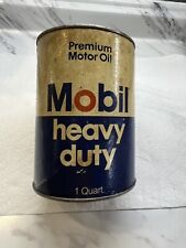 VINTAGE MOBIL HEAVY DUTY PREMIUM MOTOR OIL - PAPER QUART - FULL - Unopened picture