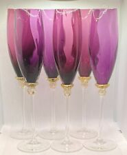 2 Union Street Glass Champagne Flutes 11.5