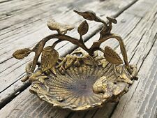 Rare Antique Victorian Brass Trinket Jewelry Soap Dish- Birds Nest-Made in Spain picture