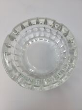 VINTAGE Clear Cut Glass Ashtray Heavy Thick 6