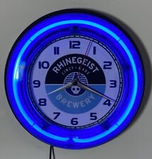 Rhinegeist Brewery logo neon wall hanging clock picture