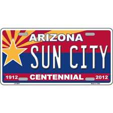 Arizona Centennial Sun City Novelty Metal License Plate Tag LP-6807 picture