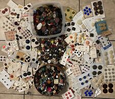 Huge Lot 300+ Vintage Buttons On Cards + 10.2 Lbs Metal Plastic Pearl Multiples picture