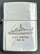 Vintage 1974 Zippo Lighter USS Sampson DDG 10 Navy Guided Missile Destroyer picture