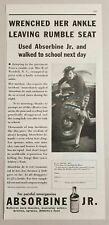 1936 Print Ad Absorbine Jr. Relieves Pain Lady Hurts Ankle Leaving Rumble Seat picture