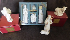Vintage Lenox Bone China Jewels Collection Nativity Set 6 Pieces Shepherd, Sheep picture