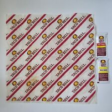 VINTAGE TACO BELL Wrap Sheet MILD HOT SAUCE PACKETS Lot of 3 Retro 1985-1992 picture