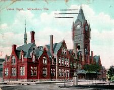 1913 Union Depot Station South Milwaukee Wisconsin WI Antique Postcard picture