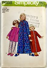 1971 Simplicity Sewing Pattern 9688 Girls Robe Top Pants Size 10 Vintage 14615 picture