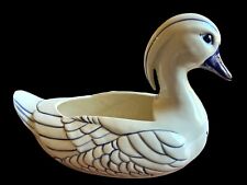 Blue & White Duck Planter Signed “WTU” or “WH” Approx 11.5”L x 6”W x 7.5”H picture