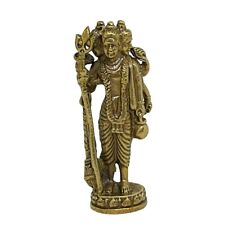 Trimurti Brass Statue Lord Shiva Vishnu Brahma Dattatreya Hindu Charm Mini Idol picture