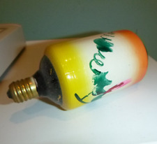 Vtg 50s Renown Asian Lantern Shape Painted Patio Light Bulbs C9 Yellow #6 TESTED picture
