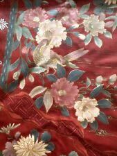 Cinnabar Chintz 4 Yds Interior Fabric Design Bird Floral Remnant Vintage picture