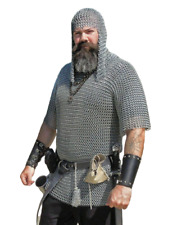 Aluminium Butted Men Medieval Viking Chain Mail Shirt With Hood Coif picture