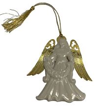 Lenox Angel of Joy Christmas Ornament Vintage 1994 Porcelain w/Gold Etched Wings picture