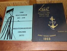 USS MACCAMAW AO-109 Mediterranean 1970 & 1968 Keel Recruit Training Book Vietnam picture