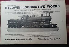 1901 Print Ad BALDWIN LOCOMOTIVE engine 252 C.M. & ST. P. Train Picture Railroad picture