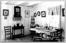 Herbert Hoover Birthplace Home Interior West Branch IA C1950 RPPC Postcard F24 picture