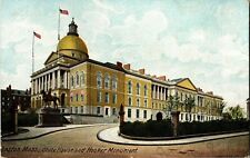 Postcard Massachusetts MA Boston State House Hooker Monument Vintage Postcard picture