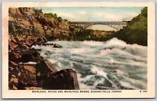 Vtg Niagara Falls Canada Whirlpool Rapids & Bridge 1950s View Old Postcard picture