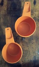 Vintage Tupperware Orange Measuring Cup Replacement 3/4 Cup 762-6 & 2/3 763-6 picture