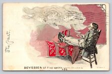 c1905 Fantasy Man Smoking Girlfriend Dreaming Reveries Five Weeks Signed P105A picture