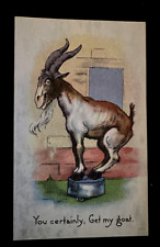 Billy Goat Vintage Comic Postcard -You Certainly Get My Goat Antique~Unused~f201 picture