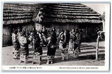 Hokkaido Japan Postcard Ainu Girls Dancing in Full Dress c1950's Unposted picture