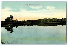 c1950's City Reservoir Lake River Groove Overview Olney Illinois IL Postcard picture