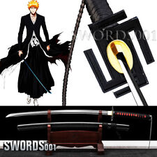 Bleach Kurosaki Ichigo Sword Japanese Samurai Warrior Real Katana Black Blade picture