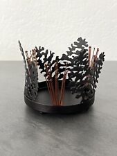 PartyLite Woodland Pinecone Pillar Metal Candle Holder Adjustable Cattails P9438 picture