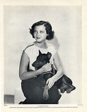 FILM STAR SYLVIA SYDNEY AND HER MANCHESTER TERRIER OLD ORIGINAL 1930'S DOG PRINT picture