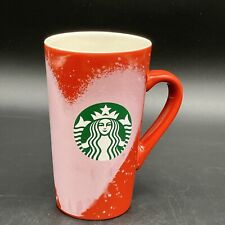 2021 Starbucks Valentine's Heart Pink on Red Tall Coffee Cup Mug 16oz picture